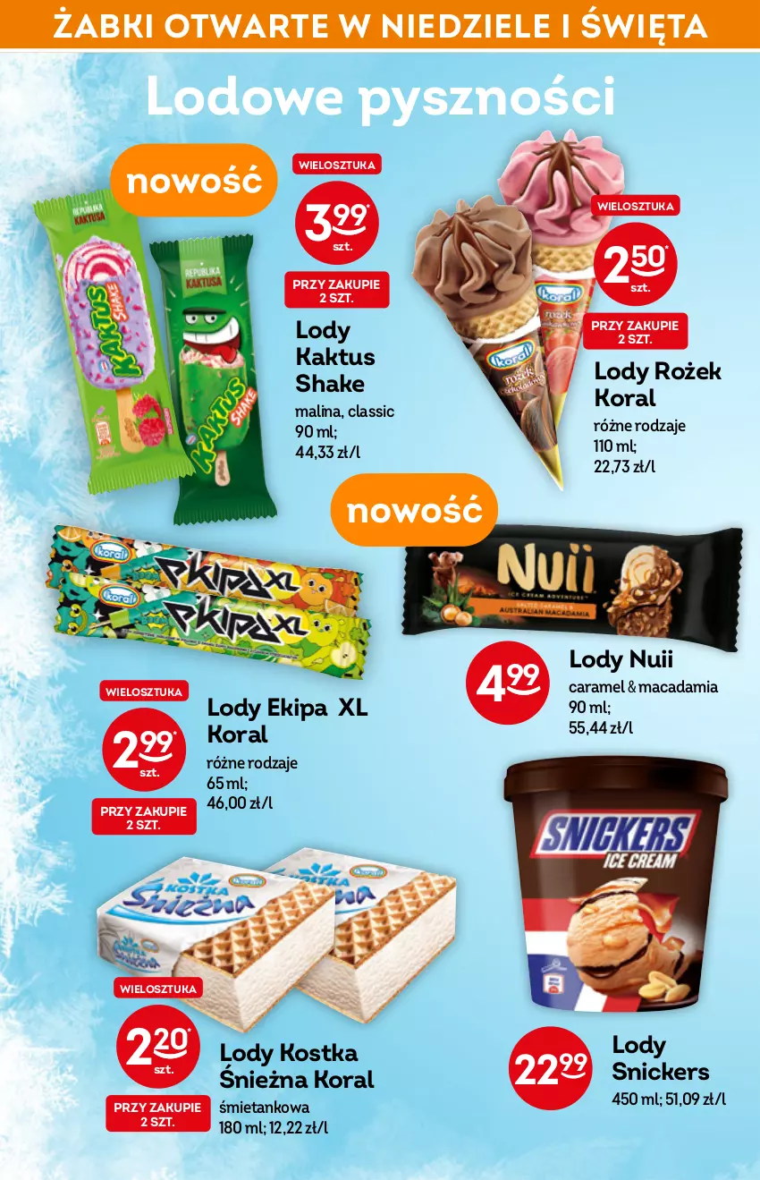 Gazetka promocyjna Żabka - ważna 04.05 do 10.05.2022 - strona 26 - produkty: Kaktus, Lody, Snickers