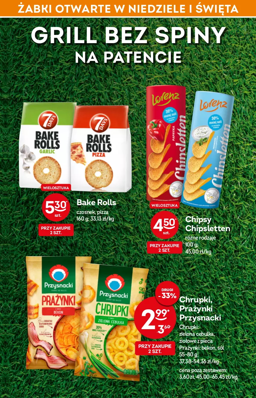 Gazetka promocyjna Żabka - ważna 04.05 do 10.05.2022 - strona 7 - produkty: Bake Rolls, Beko, Chipsy, Chrupki, Czosnek, Grill, Piec, Pizza, Przysnacki, Sól