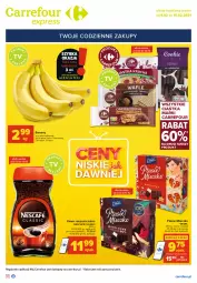 Gazetka promocyjna Carrefour - Gazetka Express - Gazetka - ważna od 15.02 do 15.02.2021 - strona 1 - produkty: Banany, Ciastka, Nescafé, Kawa rozpuszczalna, Kawa, Mleczko, Ptasie mleczko