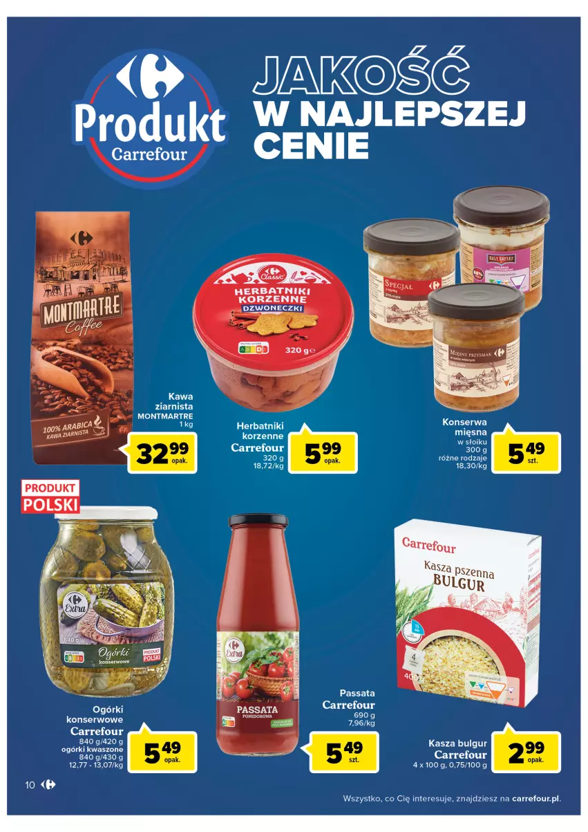 Gazetka promocyjna Carrefour - Gazetka Carrefour Zyskoteka - ważna 15.02 do 21.02.2022 - strona 10 - produkty: BIC, Bulgur, Herbatniki, Kasza, Kawa, Kawa ziarnista, LG, Montmartre, Ser