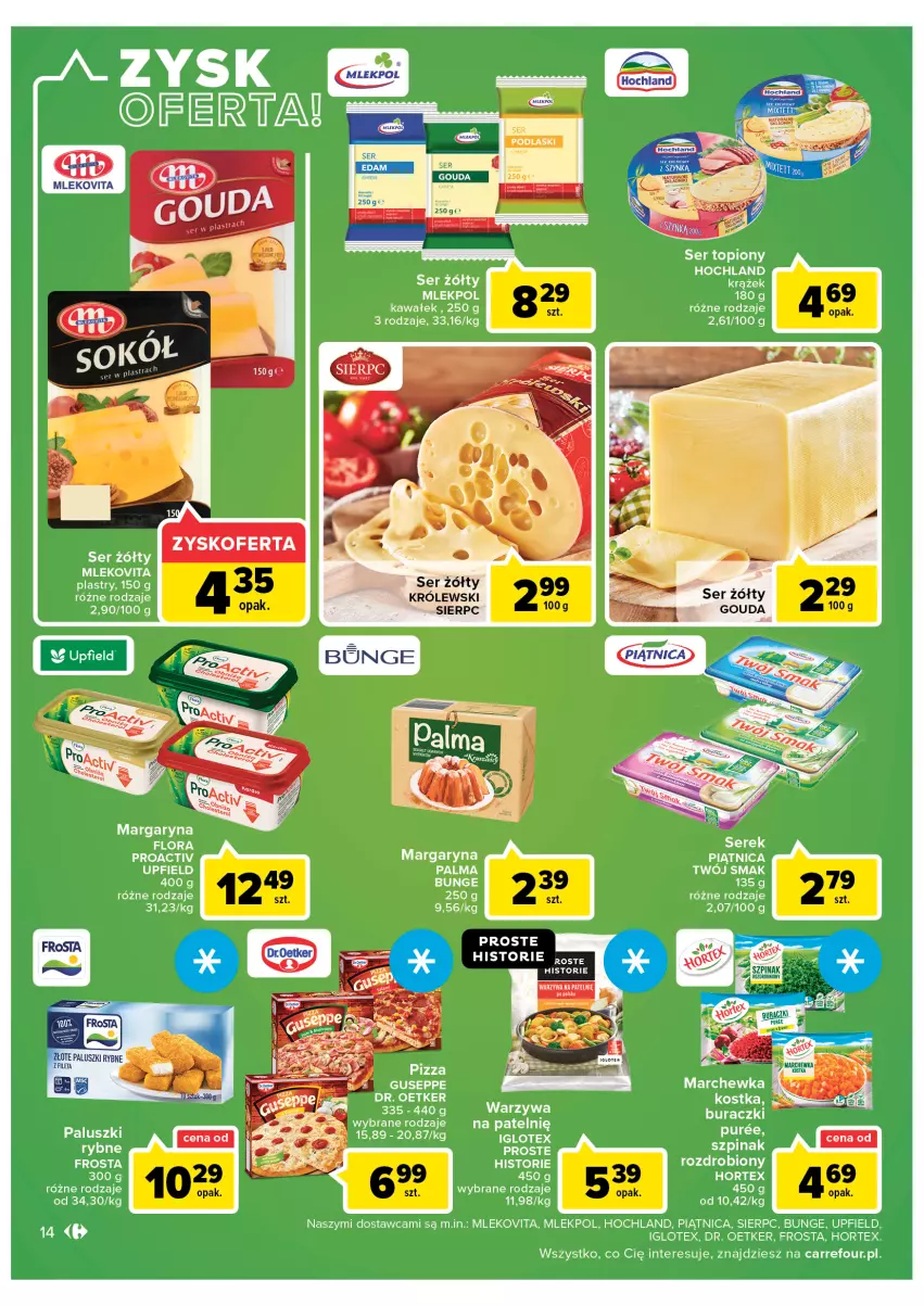 Gazetka promocyjna Carrefour - Gazetka Carrefour Zyskoteka - ważna 15.02 do 21.02.2022 - strona 14 - produkty: Gouda, Królewski, Mleko, Mlekovita, Ser, Szpinak