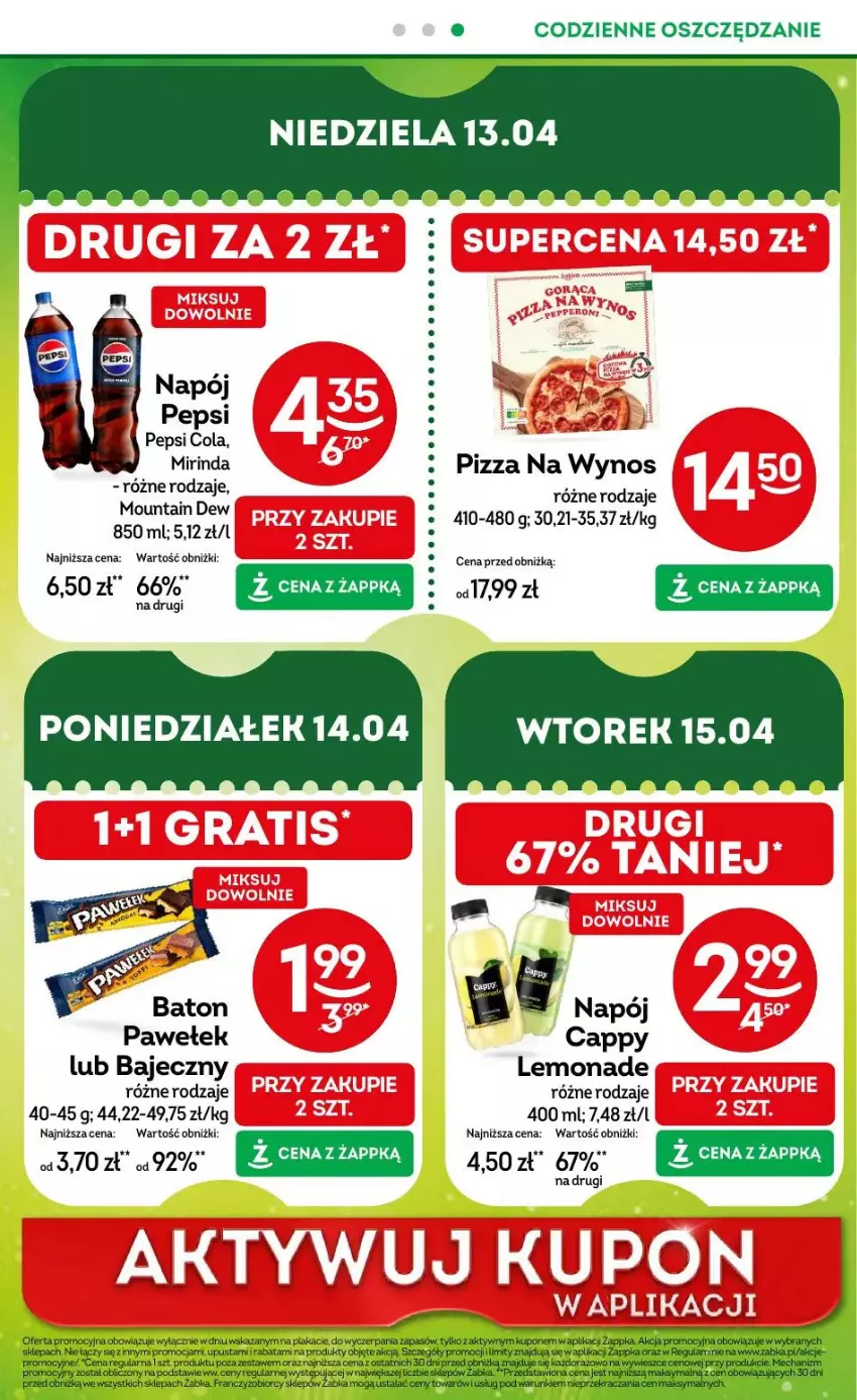 Gazetka promocyjna Żabka - ważna 09.04 do 22.04.2025 - strona 34 - produkty: Cappy, HP, Mirinda, Napój, Pepsi, Pizza