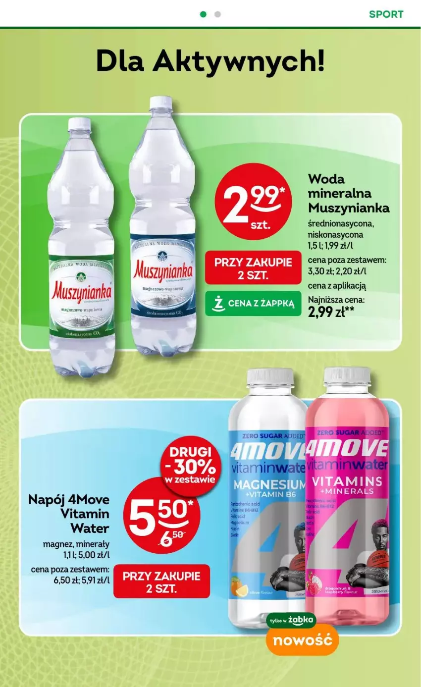 Gazetka promocyjna Żabka - ważna 09.04 do 22.04.2025 - strona 63 - produkty: Mus, Muszynianka, Napój, Por, Sport, Woda, Woda mineralna