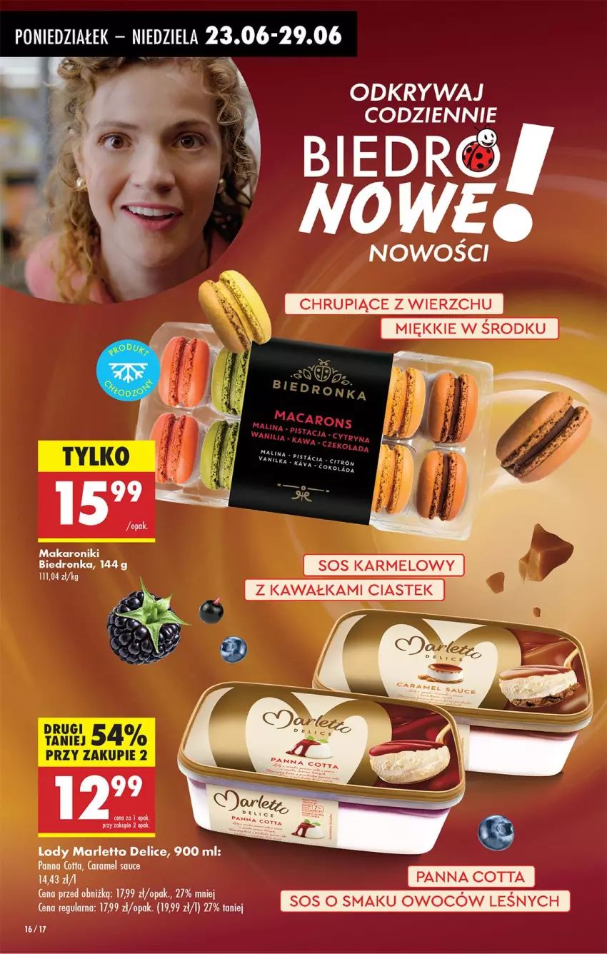 Gazetka promocyjna Biedronka - Od Poniedziałku - ważna 23.06 do 28.06.2025 - strona 16 - produkty: Kawa, Lody, Panna cotta, Sos, Stek