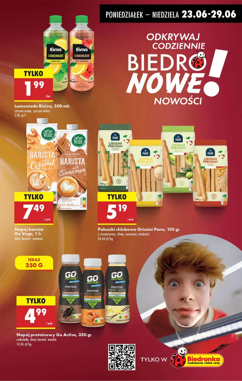 Gazetka promocyjna Biedronka - Od Poniedziałku - ważna 23.06 do 28.06.2025 - strona 17 - produkty: Arbuz, Chleb, Czekolada, Grissini, Lemoniada, Mięta, Napój, Sezam