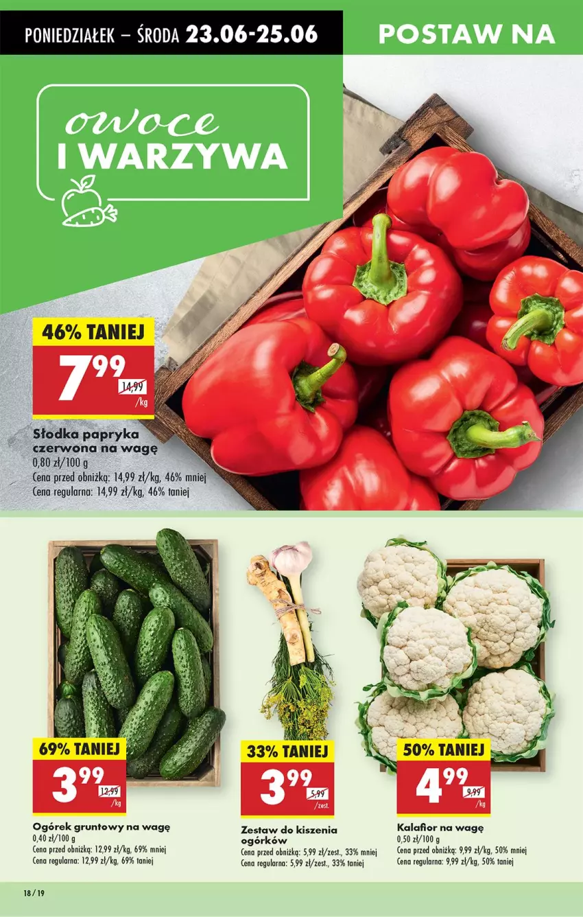 Gazetka promocyjna Biedronka - Od Poniedziałku - ważna 23.06 do 28.06.2025 - strona 18 - produkty: Grunt, Kalafior, Ogórek