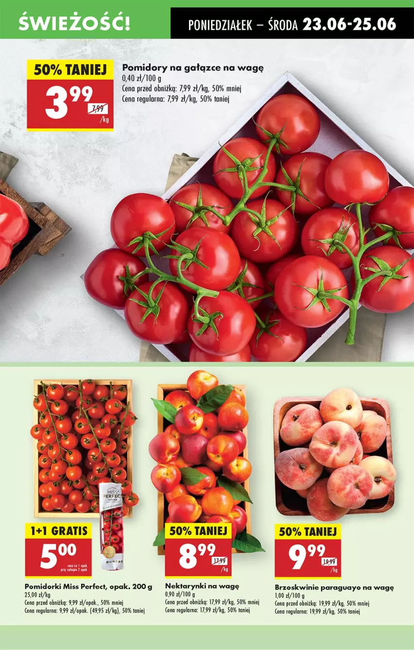 Gazetka promocyjna Biedronka - Od Poniedziałku - ważna 23.06 do 28.06.2025 - strona 19 - produkty: Brzoskwinie, Nektar, Pomidorki, Pomidory