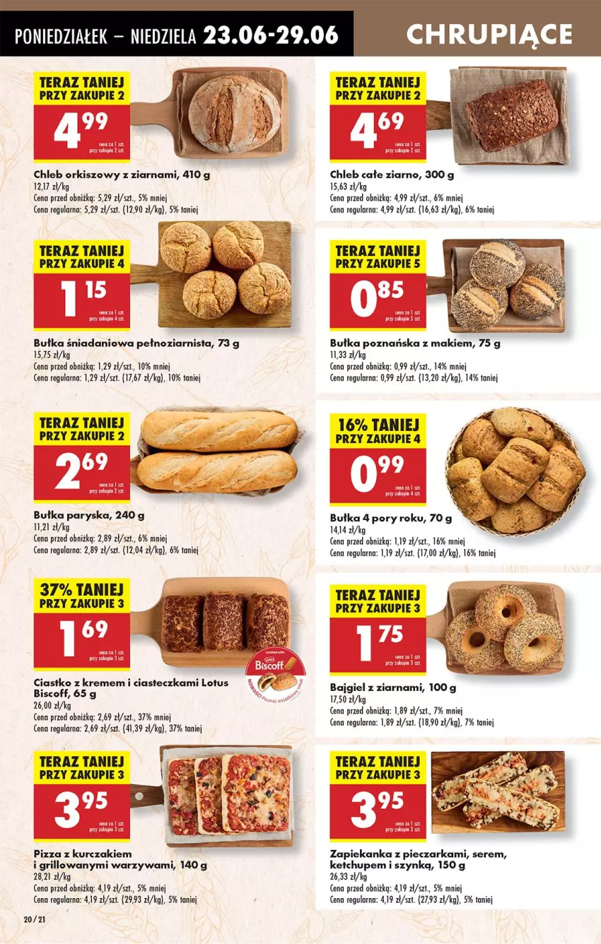 Gazetka promocyjna Biedronka - Od Poniedziałku - ważna 23.06 do 28.06.2025 - strona 22 - produkty: Bułka, Chleb, Danio, Fa, Grill, Ketchup, Kurczak, Piec, Pieczarka, Pizza, Por, Ser, Tera, Warzywa, Zapiekanka