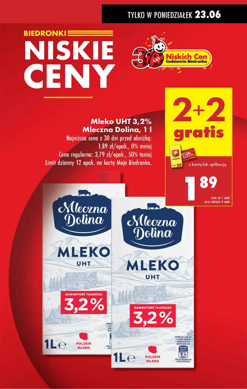 Gazetka promocyjna Biedronka - Od Poniedziałku - ważna 23.06 do 28.06.2025 - strona 3 - produkty: Mleko