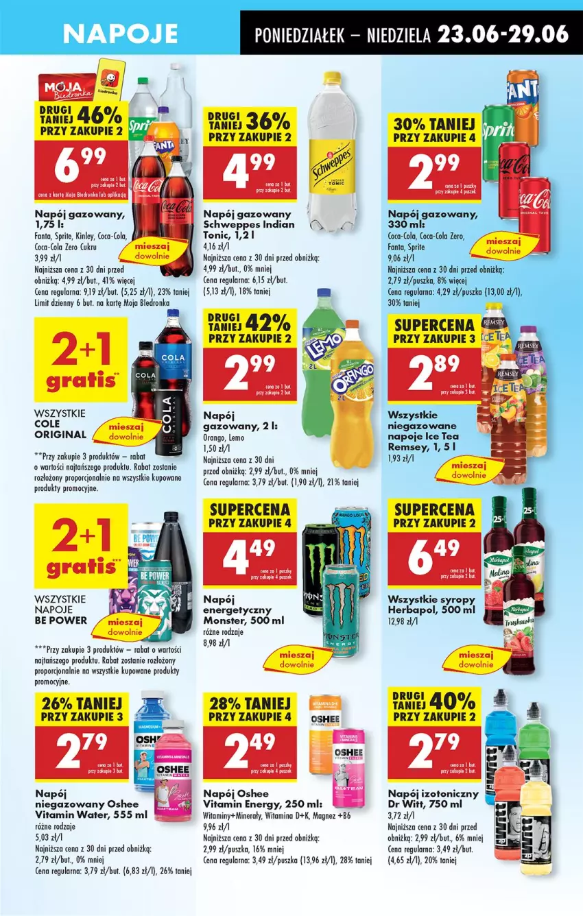 Gazetka promocyjna Biedronka - Od Poniedziałku - ważna 23.06 do 28.06.2025 - strona 55 - produkty: Coca-Cola, Fa, Fanta, Gin, Gra, Herbapol, Ice tea, Magnez, Napój, Napój gazowany, Napój izotoniczny, Napoje, Oshee, Por, Sprite, Syrop, Syropy