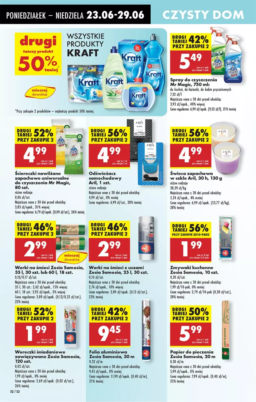Gazetka promocyjna Biedronka - Od Poniedziałku - ważna 23.06 do 28.06.2025 - strona 64 - produkty: AniOne, Danio, Folia aluminiowa, Leon, Papier, Papier do pieczenia, Piec, Spray do czyszczenia, Worki na śmiec, Worki na śmieci, Zmywaki kuchenne
