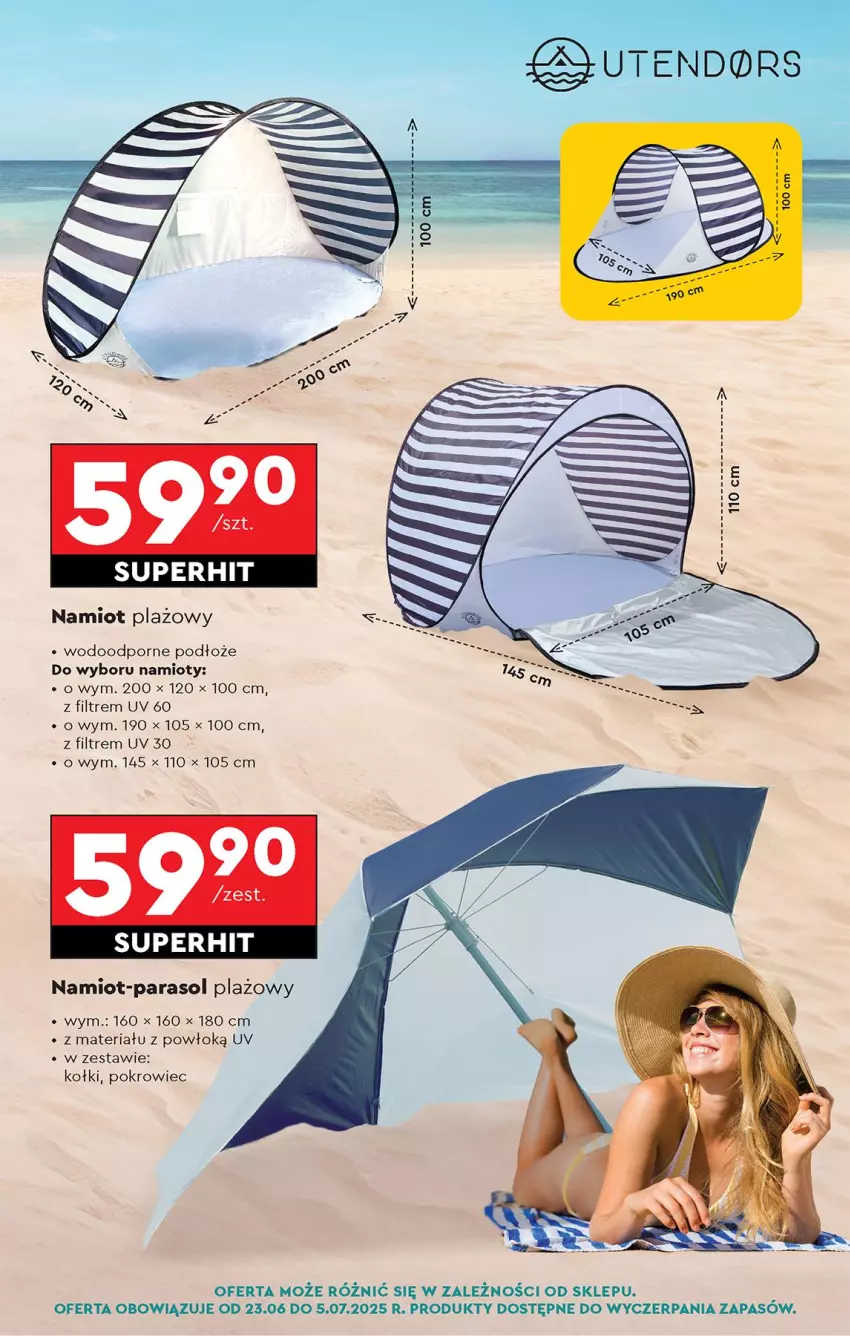 Gazetka promocyjna Biedronka - Od Poniedziałku - ważna 23.06 do 28.06.2025 - strona 71 - produkty: Namiot, Parasol, Pokrowiec, Por