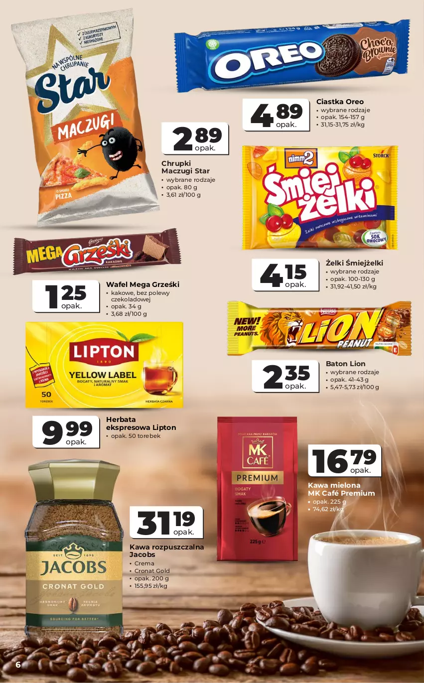 Gazetka promocyjna Odido - Gazetka Odido - ważna 08.07 do 21.07.2026 - strona 6 - produkty: Baton, Chrupki, Ciastka, Grześki, Herbata, Jacobs, Kawa, Kawa mielona, Kawa rozpuszczalna, Lion, Lipton, Oreo