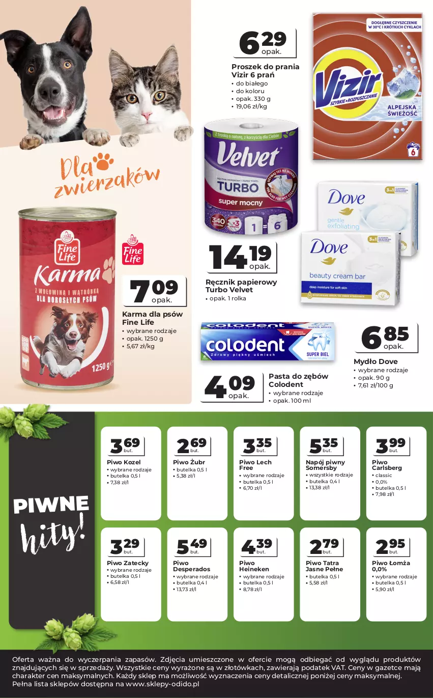 Gazetka promocyjna Odido - Gazetka Odido - ważna 08.07 do 21.07.2026 - strona 8 - produkty: Carlsberg, Desperados, Dove, Heineken, Kozel, Mydło, Napój, Papier, Pasta do zębów, Piwo, Proszek do prania, Ręcznik, Somersby, Tatra, Velvet, Vizir