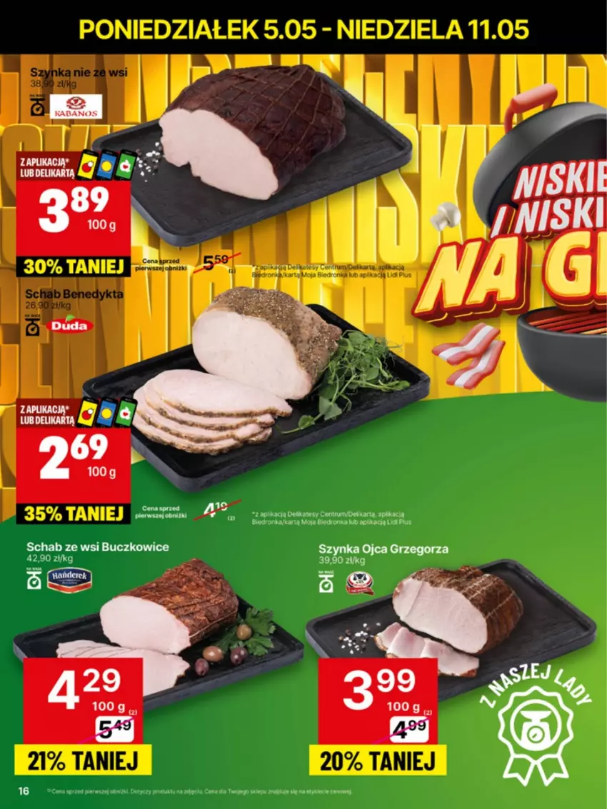 Gazetka promocyjna Delikatesy Centrum - Franczyza DC19 Poniedziałek - ważna 05.05 do 11.05.2025 - strona 16 - produkty: Duda, Rum, Szynka