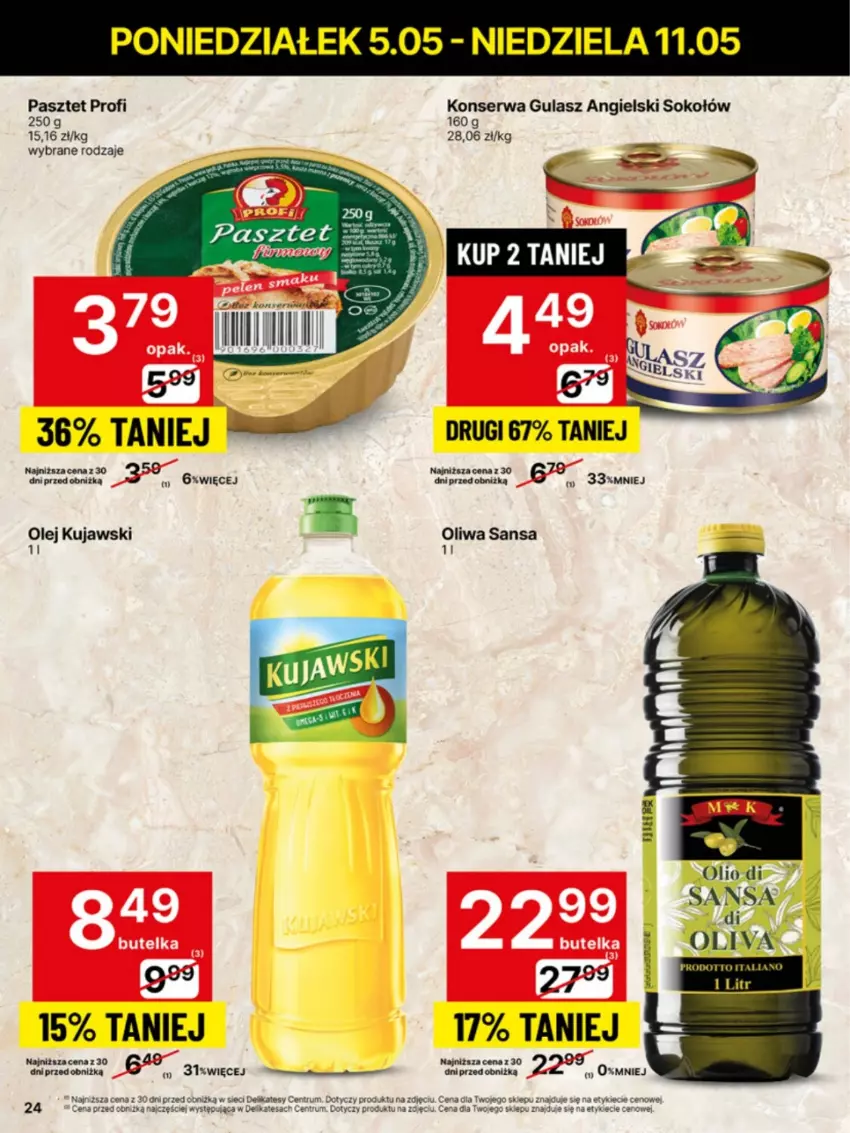 Gazetka promocyjna Delikatesy Centrum - Franczyza DC19 Poniedziałek - ważna 05.05 do 11.05.2025 - strona 24 - produkty: Kujawski, Mars, Olej, Pasztet, Rum, Ser, Sok, Sokołów