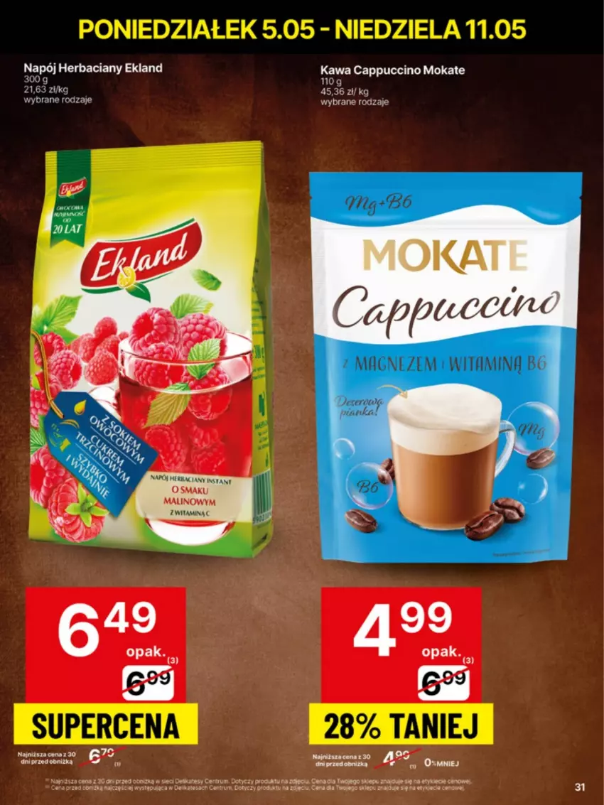 Gazetka promocyjna Delikatesy Centrum - Franczyza DC19 Poniedziałek - ważna 05.05 do 11.05.2025 - strona 31 - produkty: Cappuccino, Kawa, Napój