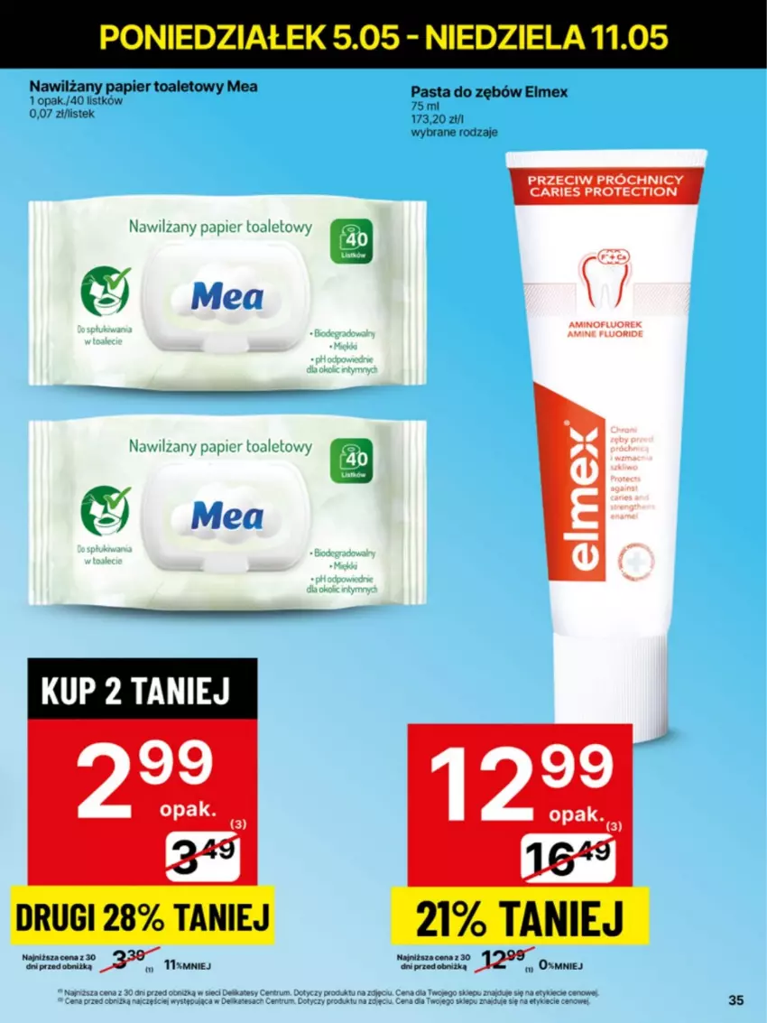 Gazetka promocyjna Delikatesy Centrum - Franczyza DC19 Poniedziałek - ważna 05.05 do 11.05.2025 - strona 35 - produkty: Elmex, Nawilżany papier, Papier, Papier toaletowy, Pasta do zębów, Rum, Stek
