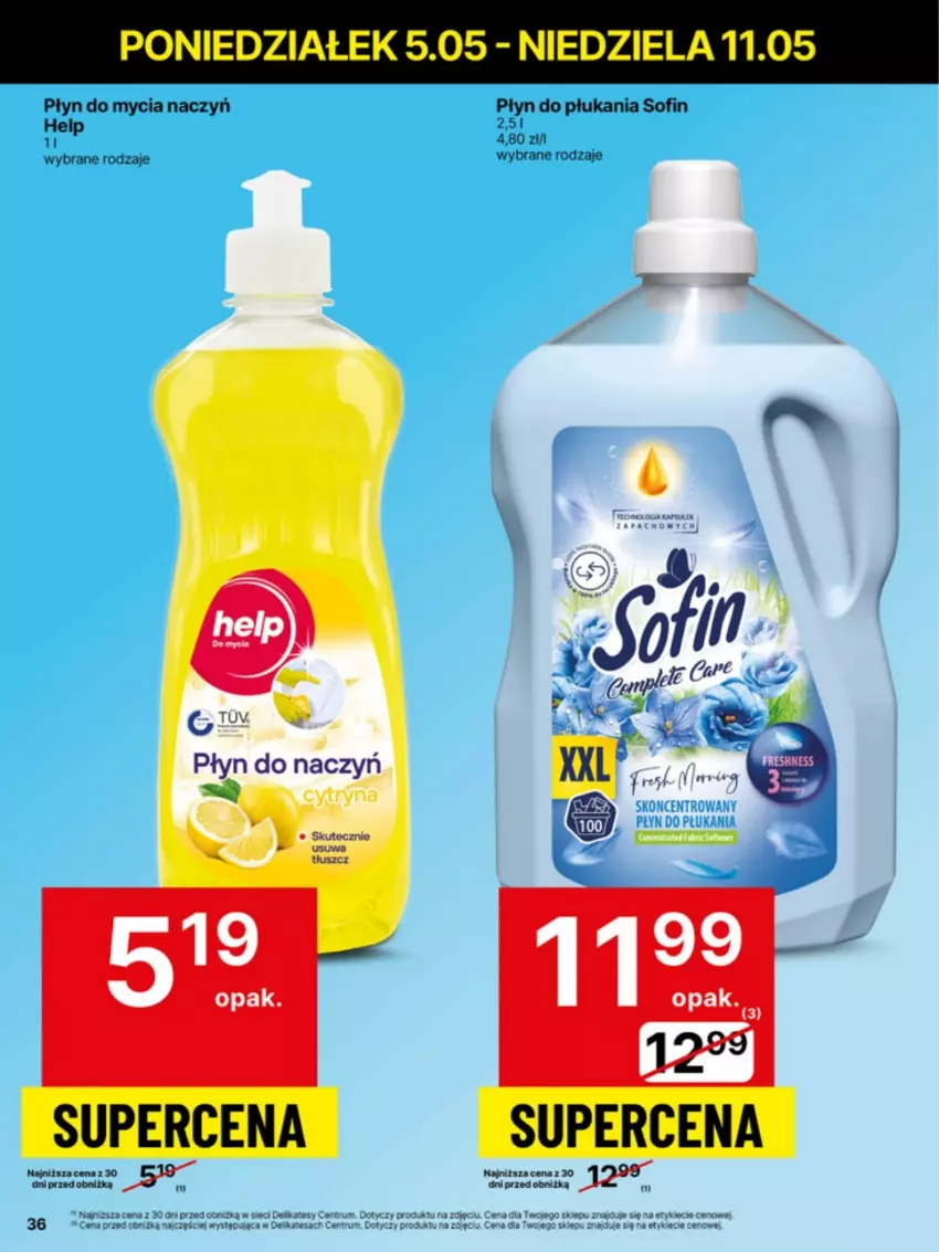 Gazetka promocyjna Delikatesy Centrum - Franczyza DC19 Poniedziałek - ważna 05.05 do 11.05.2025 - strona 36 - produkty: Do mycia naczyń, Płyn do mycia, Płyn do mycia naczyń, Płyn do płukania, Rum