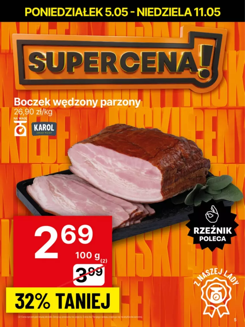 Gazetka promocyjna Delikatesy Centrum - Franczyza DC19 Poniedziałek - ważna 05.05 do 11.05.2025 - strona 5 - produkty: Boczek