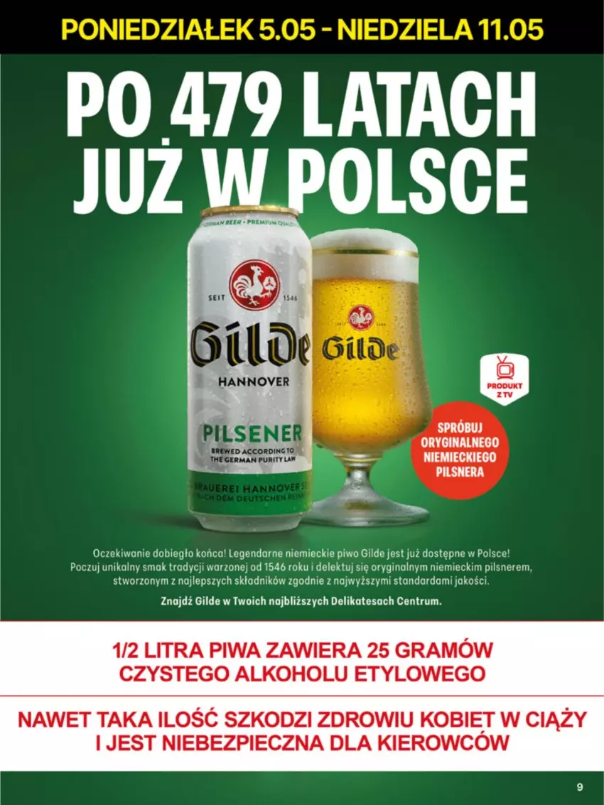 Gazetka promocyjna Delikatesy Centrum - Franczyza DC19 Poniedziałek - ważna 05.05 do 11.05.2025 - strona 9 - produkty: Gin, Gra, JBL, Piec, Piwa, Piwo, Rum