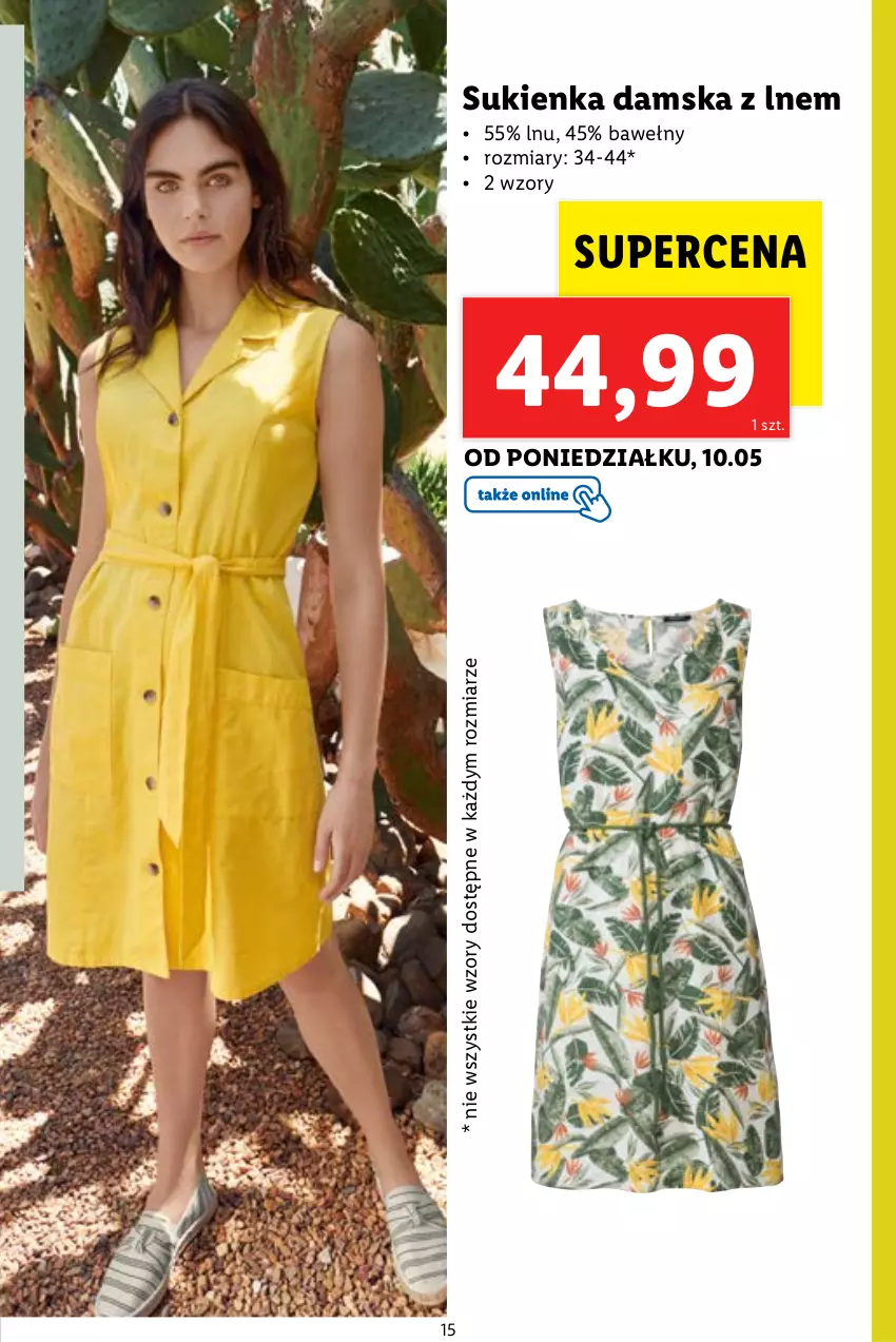 Gazetka promocyjna Lidl - OFERTA OD 28.04 DO WYCZERPANIA ZAPASÓW - ważna 28.04 do 15.05.2021 - strona 15 - produkty: Sukienka