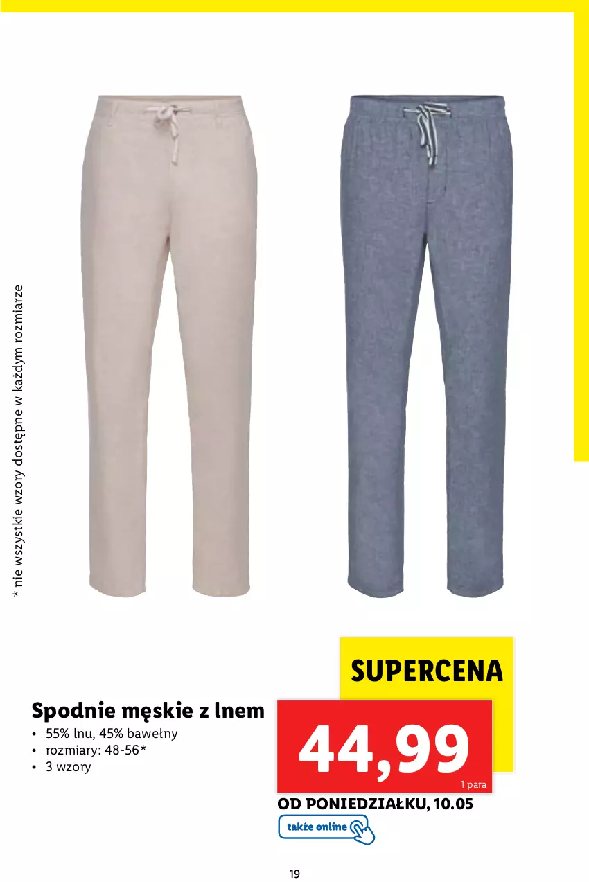 Gazetka promocyjna Lidl - OFERTA OD 28.04 DO WYCZERPANIA ZAPASÓW - ważna 28.04 do 15.05.2021 - strona 19 - produkty: Spodnie