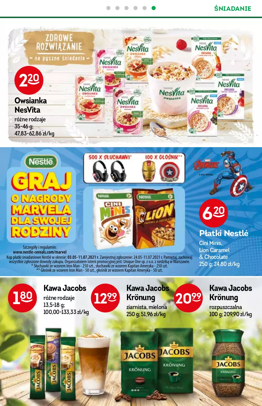 Gazetka promocyjna Żabka - ważna 23.06 do 06.07.2021 - strona 38 - produkty: Cini Minis, Jacobs, Jacobs Krönung, Kawa, Lion, Nestlé, Owsianka