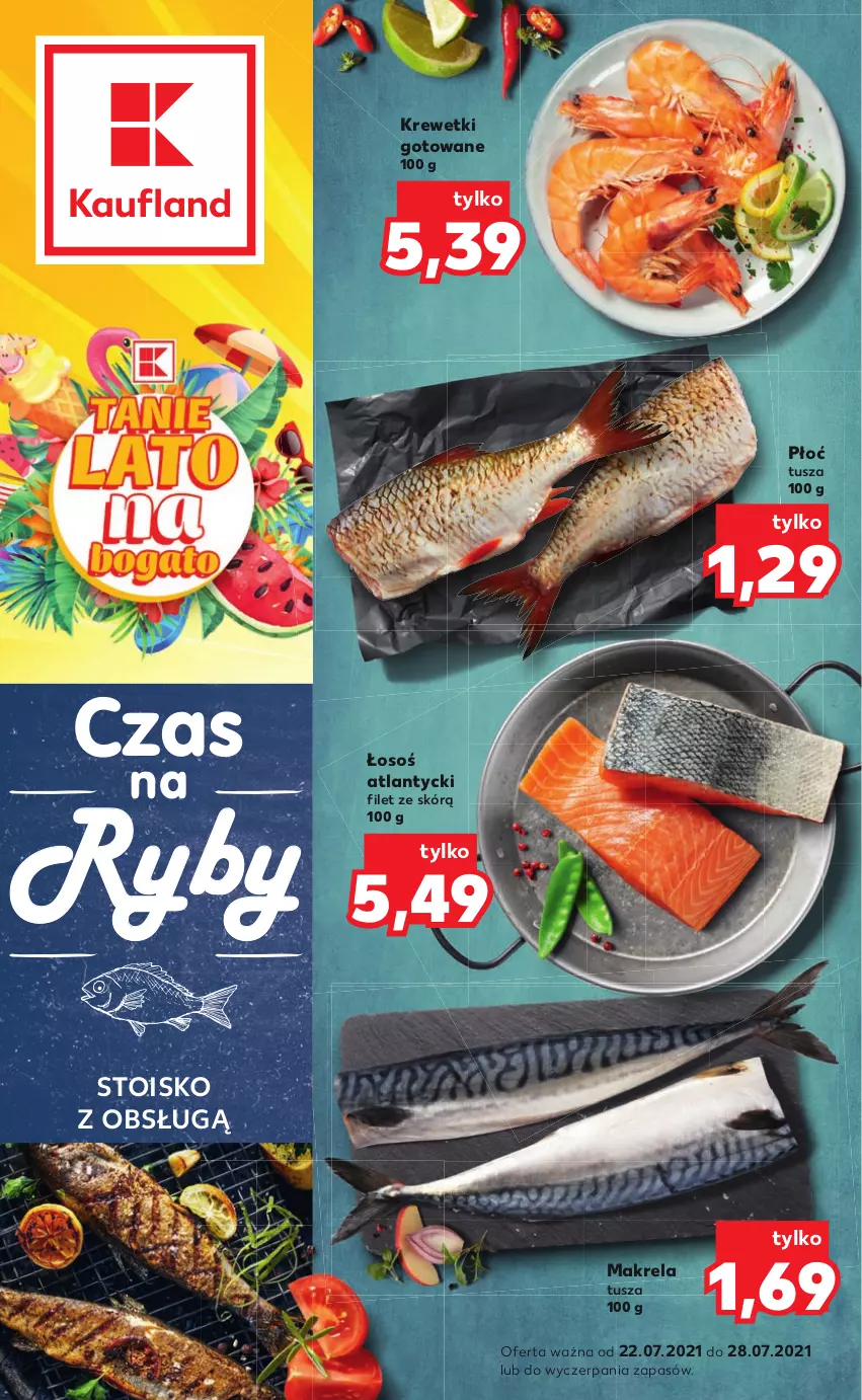 Gazetka promocyjna Kaufland - RYBY - ważna 22.07 do 28.07.2021 - strona 1 - produkty: Krewetki, Tusz