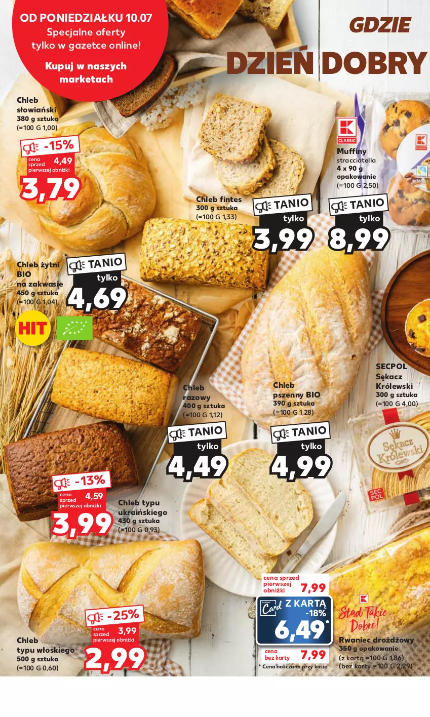 Gazetka promocyjna Kaufland - Mocny Start - ważna 10.07 do 12.07.2023 - strona 14 - produkty: Chleb, Chleb typu włoskiego, Królewski, Muffiny, Sękacz