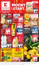 Gazetka promocyjna Kaufland - Mocny Start - Gazetka - ważna od 12.07 do 12.07.2023 - strona 1 - produkty: Kurczak, Krakus, Ser, Mus, Gra, Do mycia naczyń, Cytryny, Mlekovita, Płyn do mycia naczyń, Mąka, Szyna, Basia, Fairy, Woda mineralna, Lurpak, Płyn do mycia, Olej słonecznikowy, Woda, Waga, Grunt, Masło, Olej, Mleko, Fa