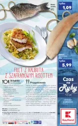 Gazetka promocyjna Kaufland - RYBY - Gazetka - ważna od 27.04 do 27.04.2021 - strona 2 - produkty: Halibut, Top, Sól, Ryż, Por, Roszponka, Bulion, Czosnek, Tusz, Dres, Lion, Pieprz, Szafran, Nuty, Parmezan, Wagi, Masło