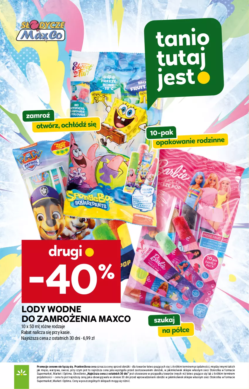 Gazetka promocyjna Stokrotka - Supermarket - ważna 16.07 do 22.07.2026 - strona 26 - produkty: Lody, Mięso, Optima, Owoce, Warzywa