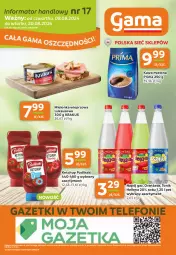 Gazetka promocyjna Gama - Gazetka Gama - Gazetka - ważna od 20.08 do 20.08.2024 - strona 12 - produkty: Ketchup, Krakus, Sok, Ser, Telefon, Kawa mielona, Kawa, Oranżada, Hellena, Tonik, Prima, Pudliszki, Napój