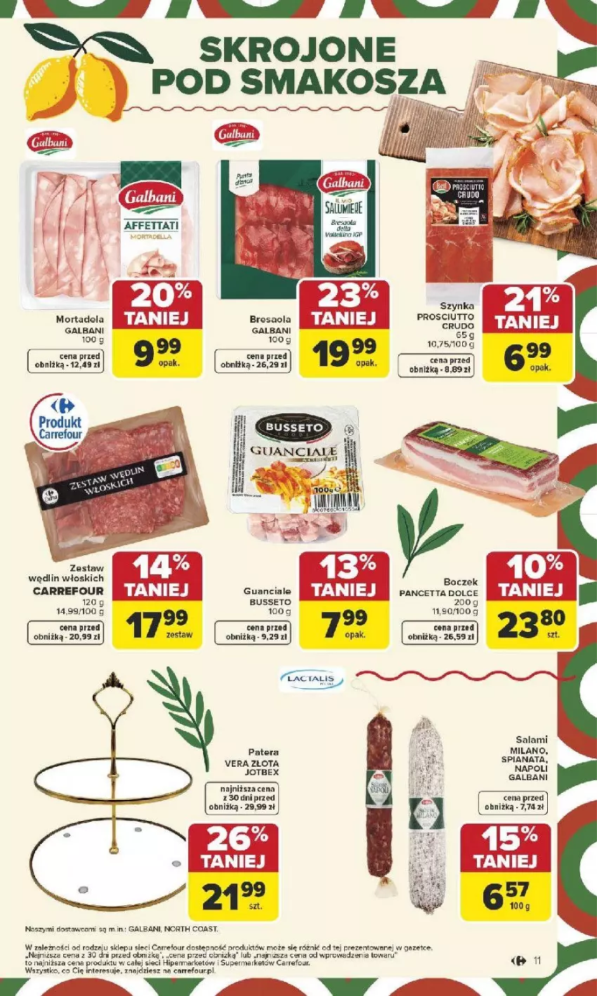 Gazetka promocyjna Carrefour - Gazetka Carrefour, Market od poniedziału! - ważna 12.01 do 17.01.2026 - strona 13 - produkty: Boczek, Bresaola, Galbani, Kosz, Salami, Szynka, Tera, Wino