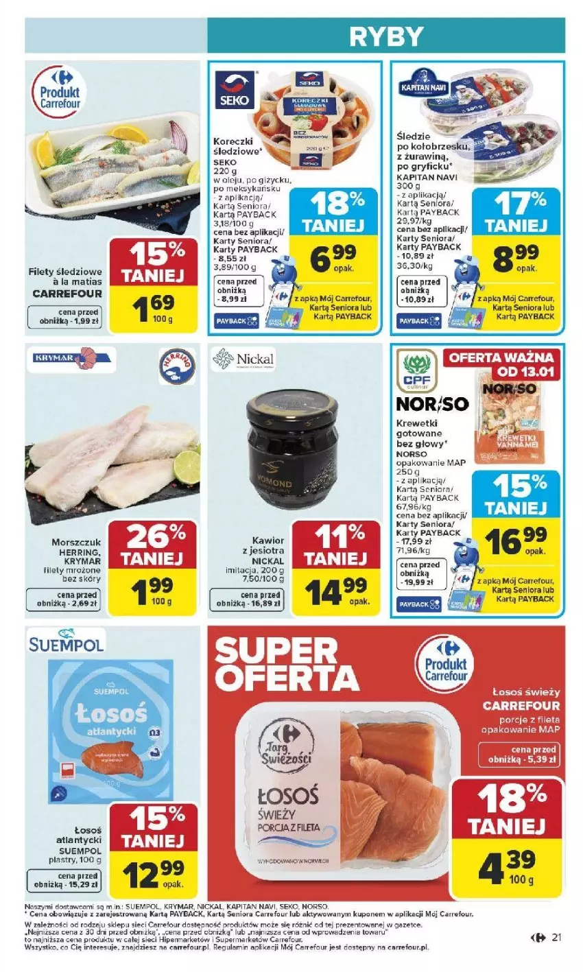 Gazetka promocyjna Carrefour - Gazetka Carrefour, Market od poniedziału! - ważna 12.01 do 17.01.2026 - strona 23 - produkty: Gry, Kawior, Krewetki, Olej, Por, SEKO, Suempol