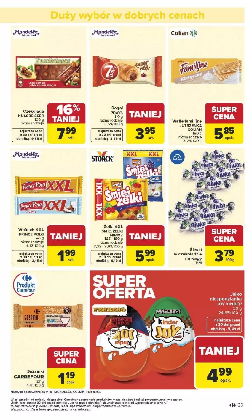 Gazetka promocyjna Carrefour - Gazetka Carrefour, Market od poniedziału! - ważna 12.01 do 17.01.2026 - strona 31 - produkty: Czekolada, Fa, Ferrero, Jutrzenka, Nimm2, Prince Polo, Rogal, Ser, Wafelek, Wafle