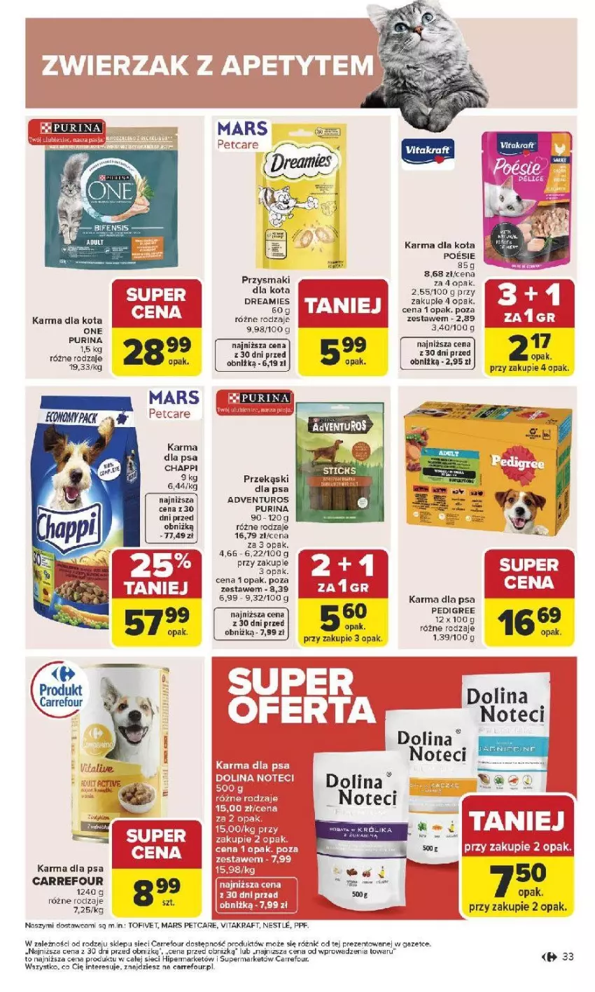 Gazetka promocyjna Carrefour - Gazetka Carrefour, Market od poniedziału! - ważna 12.01 do 17.01.2026 - strona 35 - produkty: Adventuros, Chappi, Fa, Mars, Pedigree, Przekąski dla psa, Przysmaki, Pur, Purina, Vitakraft