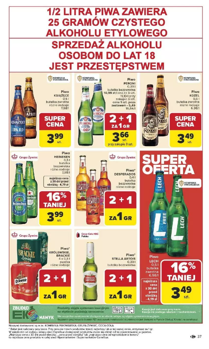Gazetka promocyjna Carrefour - Gazetka Carrefour, Market od poniedziału! - ważna 12.01 do 17.01.2026 - strona 39 - produkty: Desperados, EPEE, Heineken, Królewski, Piwo