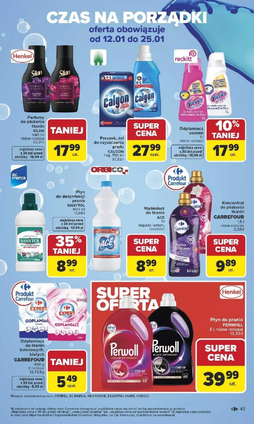 Gazetka promocyjna Carrefour - Gazetka Carrefour, Market od poniedziału! - ważna 12.01 do 17.01.2026 - strona 45 - produkty: BIC, Calgon, Fa, Lack, LG, Odplamiacz, Perfum, Płyn do prania, Pralki