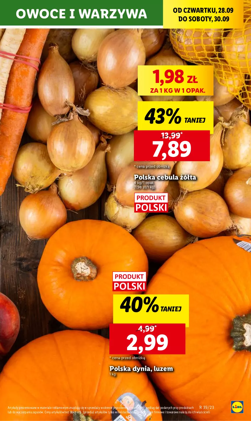Gazetka promocyjna Lidl - GAZETKA - ważna 28.09 do 30.09.2023 - strona 27 - produkty: Cebula, Owoce, Warzywa