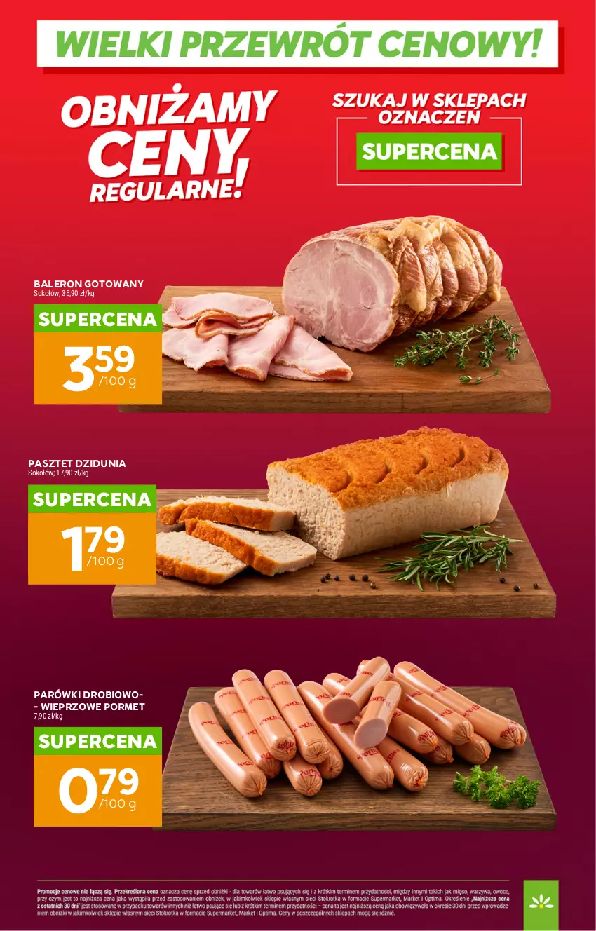 Gazetka promocyjna Stokrotka - Wielki przewrót cenowy! - ważna 14.05 do 31.08.2026 - strona 7 - produkty: Parówki, Pasztet, Por, Sok, Sokołów