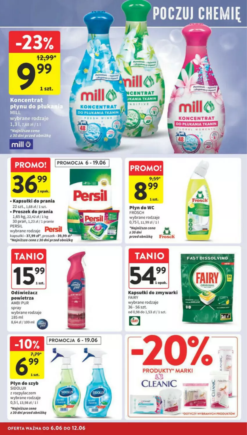 Gazetka promocyjna Intermarche - ważna 10.06 do 12.06.2024 - strona 40 - produkty: Ambi Pur, Fa, Fairy, Frosch, Kapsułki do prania, Persil, Płyn do szyb, Płyn do wc, Proszek do prania, Pur, Sidolux, Zmywarki