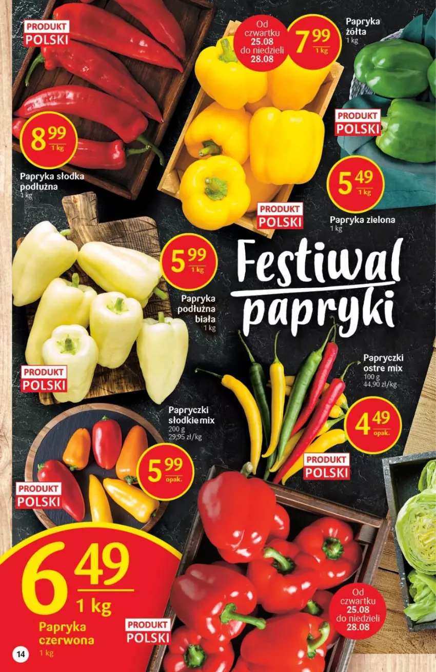 Gazetka promocyjna Delikatesy Centrum - Gazetka DC33 - ważna 25.08 do 31.08.2022 - strona 14 - produkty: Papryka, Papryka słodka, Ser