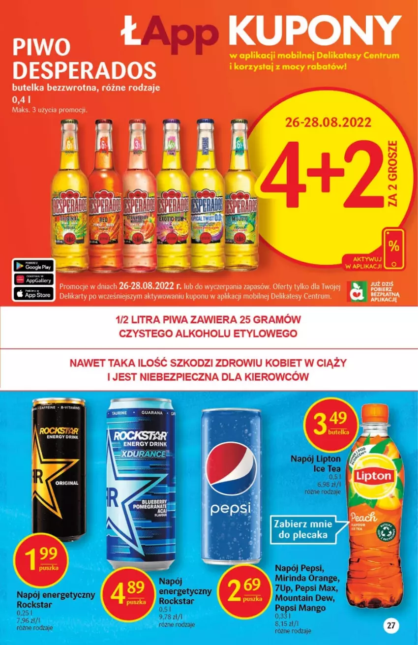 Gazetka promocyjna Delikatesy Centrum - Gazetka DC33 - ważna 25.08 do 31.08.2022 - strona 27 - produkty: Gra, Granat, Kokos, Plecak