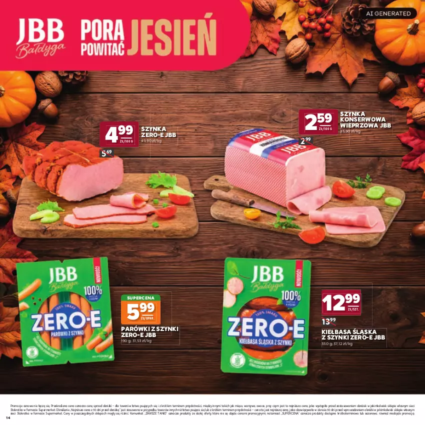Gazetka promocyjna Stokrotka - Katalog Jesienne Inspiracje! - ważna 15.10 do 28.10.2026 - strona 14 - produkty: Kiełbasa, Kiełbasa śląska, Mięso, Owoce, Parówki, Parówki z szynki, Ser, Szynka, Szynka konserwowa, Warzywa