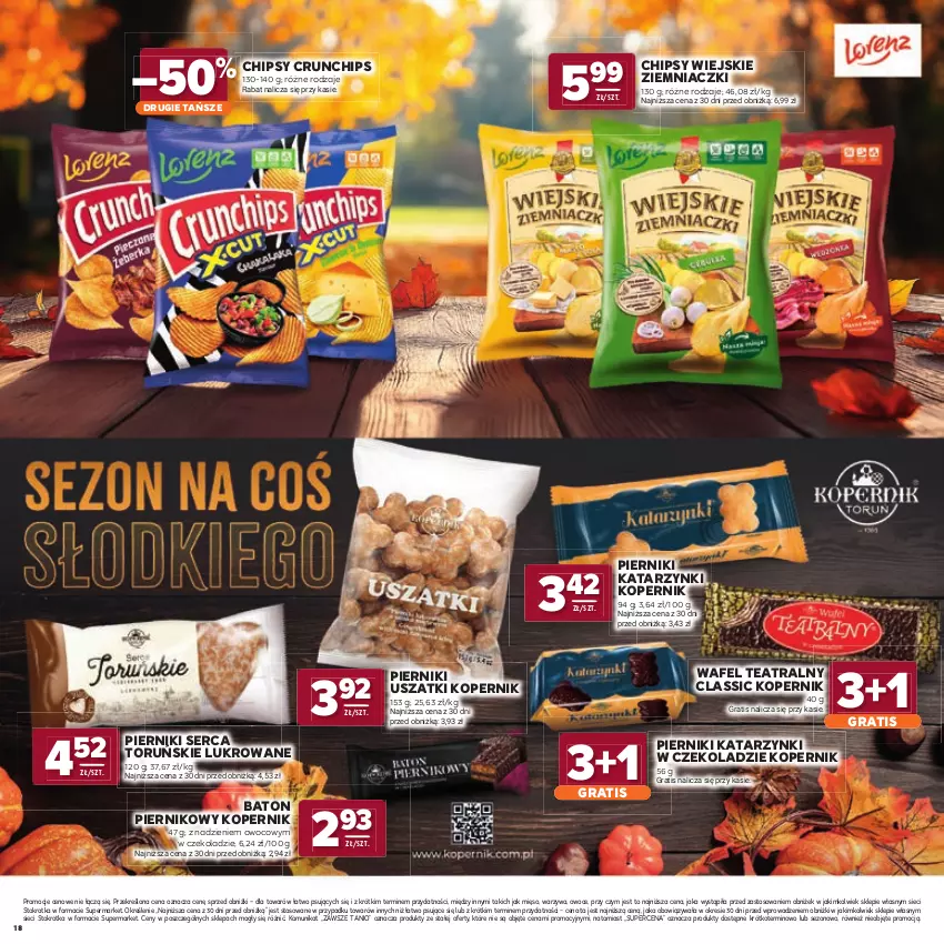 Gazetka promocyjna Stokrotka - Katalog Jesienne Inspiracje! - ważna 15.10 do 28.10.2026 - strona 18 - produkty: Baton, Chipsy, Crunchips, Gra, Mięso, Owoce, Piernik, Ser, Warzywa