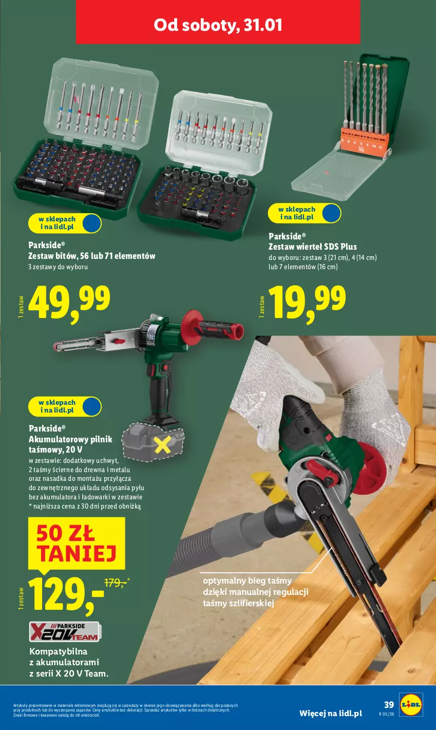 Gazetka promocyjna Lidl - GAZETKA - ważna 26.01 do 31.01.2026 - strona 45 - produkty: Akumulator, Parkside, Pilnik, Ser, Zestaw wierteł