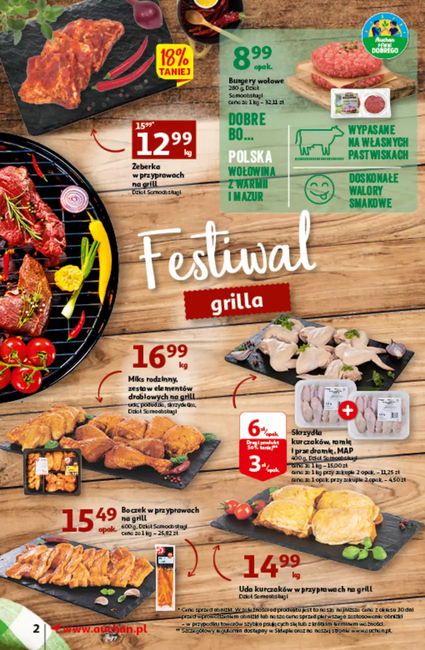 Gazetka promocyjna Auchan - Gazetka Oferta tygodnia Supermarket Auchan - ważna 09.06 do 14.06.2023 - strona 2 - produkty: Boczek, Grill, Kurczak, O nas