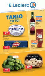 Gazetka promocyjna E Leclerc - Gazetka - ważna od 13.05 do 13.05.2024 - strona 1 - produkty: Makaron, Ser, Gin, Gry, Zott, Lody, Serek, Syrop, Pudliszki, Barilla, Grunt, Heinz, Herbapol, Philadelphia